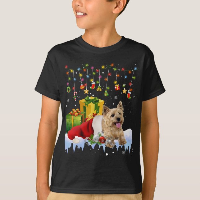 Camiseta Natal do Cairn Terrier Santa Hat (Frente)
