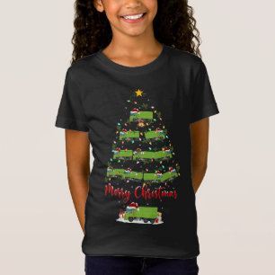 Camiseta Natal do Caminhão de Lighting Papais noeis de lixo