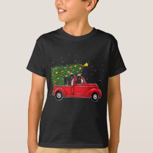 Camiseta Natal Do Cão Da Terra Nova No Xmas Do Caminhão V