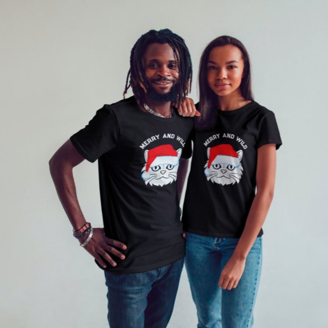 Camiseta Natal do Cat Papai Noel (Criador carregado)