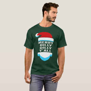 Camiseta Natal do chapéu do papai noel de Yall da coisa