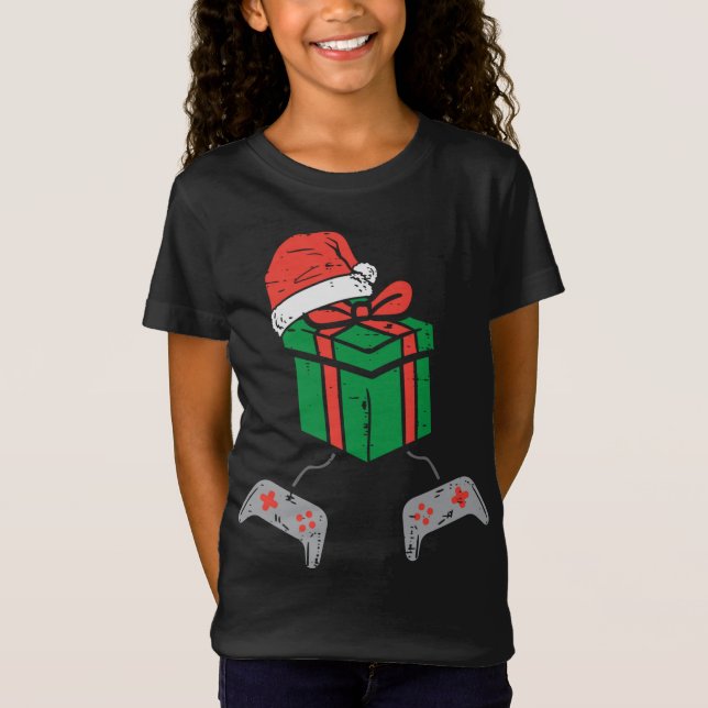 Camiseta Natal do Controlador de Jogo de Vídeo PJs Xmas (Frente)