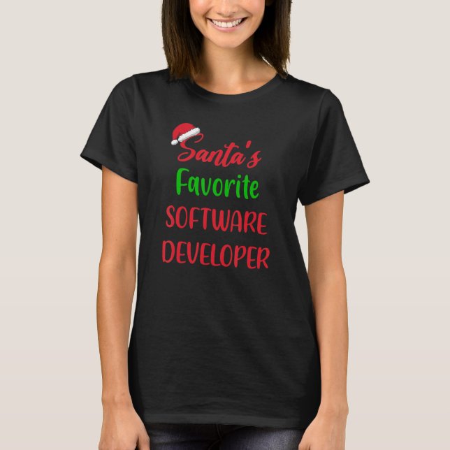 Camiseta Natal do desenvolvedor de software favorito do San (Frente)