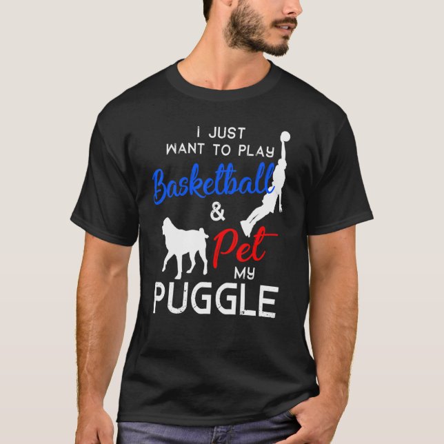 Camiseta Natal do Dono de Cachorro de Basquete Puggle (Frente)