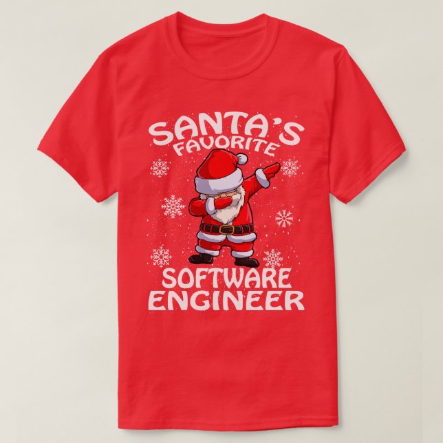 Camiseta Natal do Engenheiro de software favorito do Santas (Frente do Design)