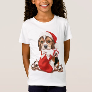 Camiseta Natal do filhote de cachorro do lebreiro