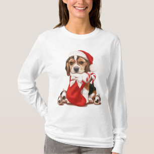 Camiseta Natal do filhote de cachorro do lebreiro