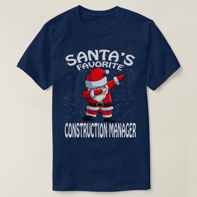 Camiseta Natal do Gestor de Construção Favorito do Santas (Frente do Design)