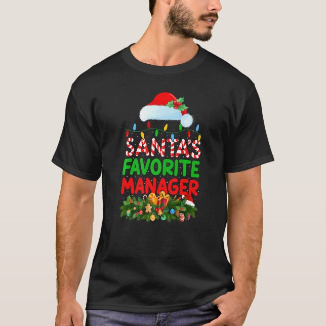 Camiseta Natal Do Gestor Favorito Dos Papais noeis De Ilumi (Frente)