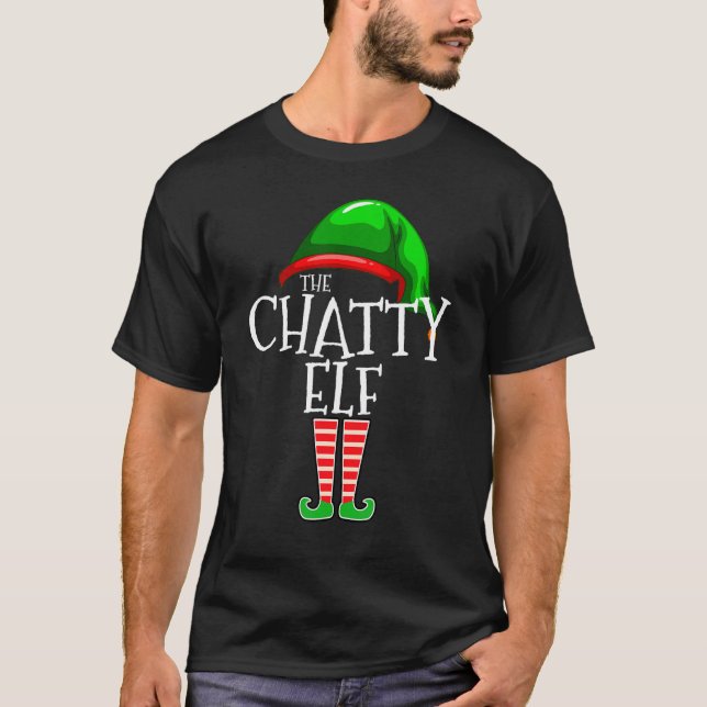 Camiseta Natal do Grupo de Combinação da Família Chatty Elf (Frente)