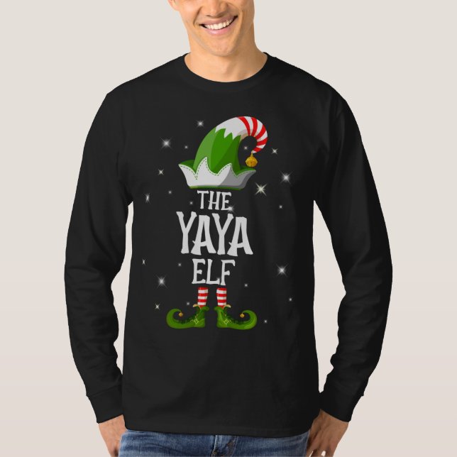 Camiseta Natal do Grupo de Combinação da Família Yaya Elf (Frente)
