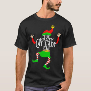 Camiseta Natal do Grupo Familiar Lady Elf Matching Lady Cat