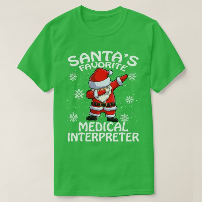 Camiseta Natal do intérprete médico favorito Santas (Frente do Design)