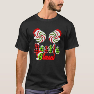 Camiseta Natal do Melhor Amigo Claus Casais Peppermint Cand