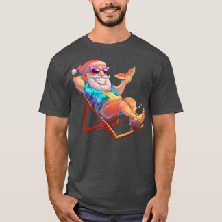 Camiseta Natal do Papai Noel em julho Férias de Verão em Ha