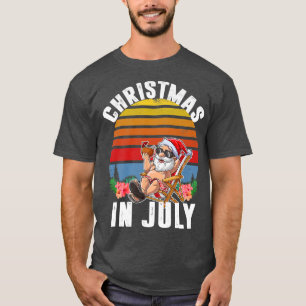 Camiseta Natal do Papai Noel em julho Meninos Tropicais do