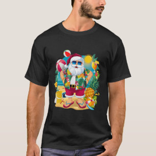 Camiseta Natal do Papai Noel em Julho na Praia Férias de Ve