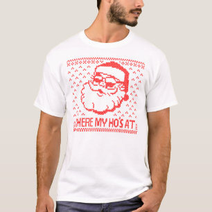 Camiseta Natal do papai noel em onde meu Hos