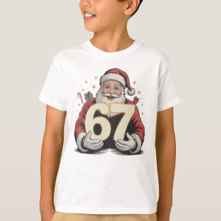 Camiseta Natal do Papai Noel Seis Sete 6-7 Meme Viral de Na