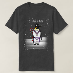 Camiseta Natal do pinguim do feriado do Freemason maçónic
