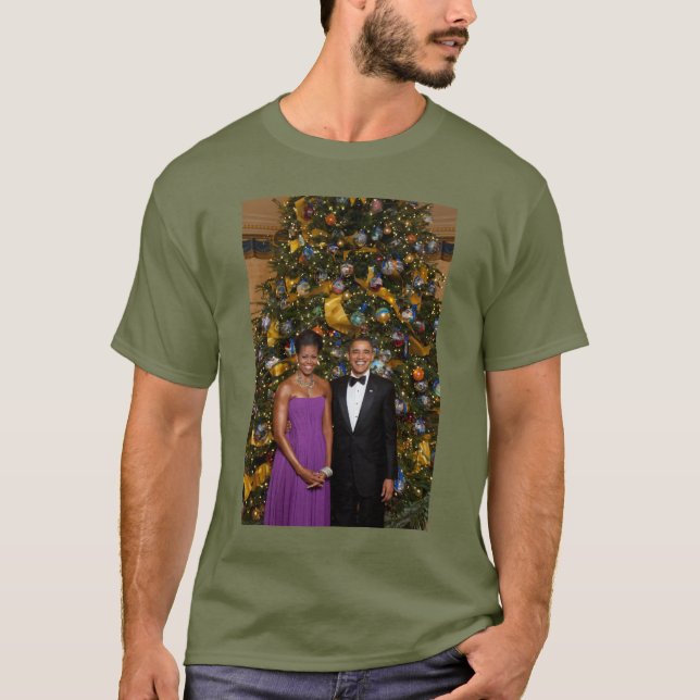 Camiseta Natal do Presidente Barack Obama e Michelle (Frente)
