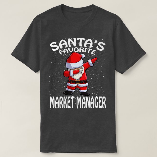 Camiseta Natal do Santas Favorite Market Manager (Frente do Design)