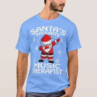Camiseta Natal do Terapista de Música Favorita Santas