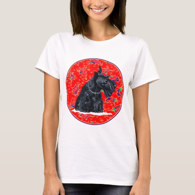 Camiseta Natal do Terrier Escocês (Frente)