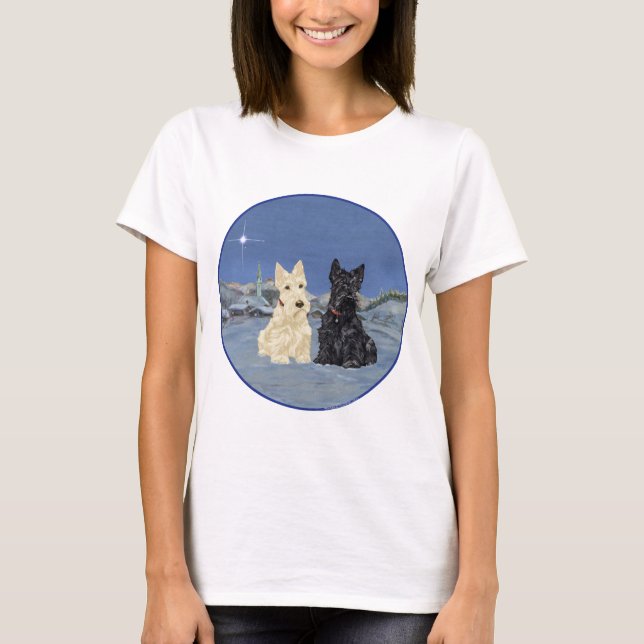 Camiseta Natal do Terrier Escocês (Frente)