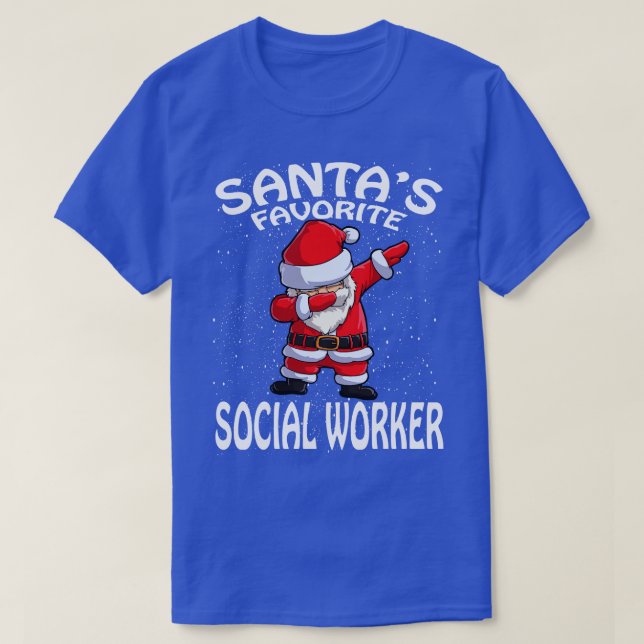 Camiseta Natal do trabalhador social favorito Santas (Frente do Design)