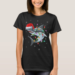 Camiseta Natal do Tubarão-martelo Santa Hat