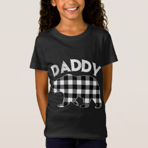 Camiseta Natal Do Urso De Pai De Búfalos Preto E Branco