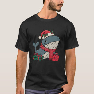 Camiseta Natal do Xmas Lighting Santa Hat Humpback