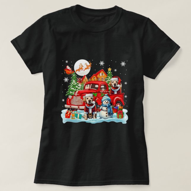 Camiseta Natal Dois Papais noeis Labrador Retrievers Na Pic (Frente do Design)