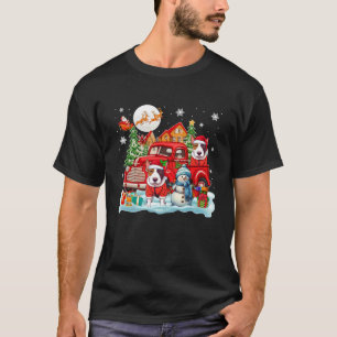 Camiseta Natal Dois Papais noeis Touro Terriers No Caminhão