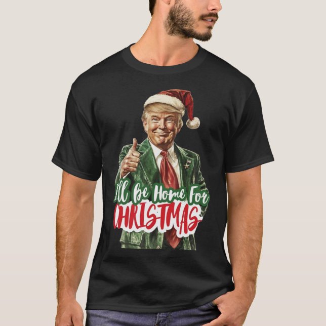 Camiseta Natal Donald Trump Presidente 2024 Dançar Funn (Frente)