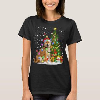 Camiseta Natal dos Papais noeis de iluminação da árvore Shi