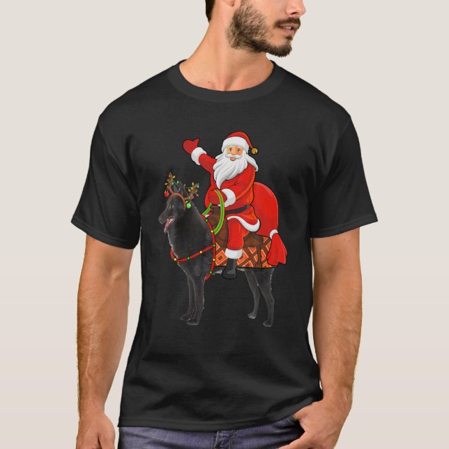 Camiseta Natal dos Papais noeis de Natal Andando no Cachorr (Frente)