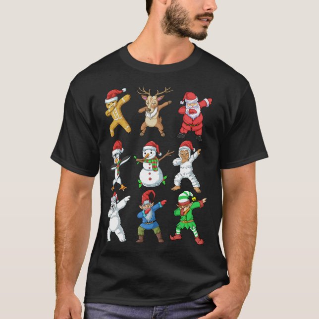 Camiseta Natal dos Papais noeis Elf Amigos (Frente)
