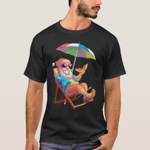 Camiseta Natal Dos papais noeis Em Julho No Natal Do Havaí 