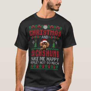 Camiseta Natal e Dachshund fazem-me cães felizes Sw do Nata