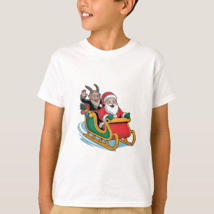 Camiseta Natal e Krampus Malvado Escuro Natal Terror Xmas