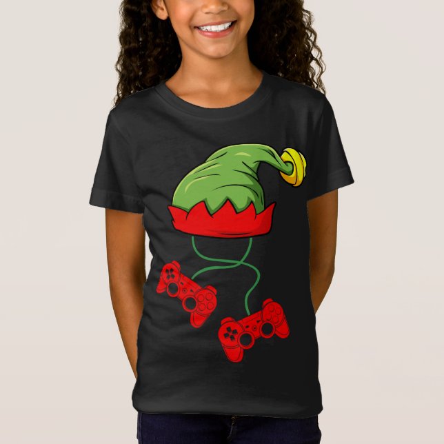 Camiseta Natal Elf Gamer Controller Gaming Xmas (Frente)