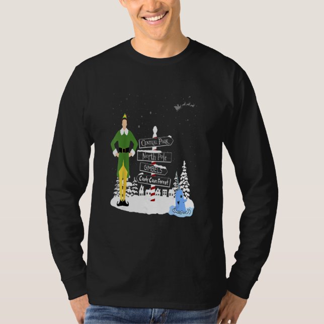 Camiseta Natal Elf Tows Holiday Papais noeis Buddy Snow (Frente)
