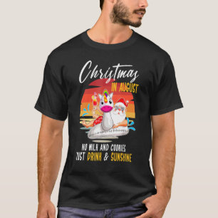 Camiseta Natal Em Agosto Estilo Retro Sem Cookies Leiteiros