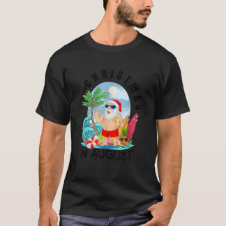 Camiseta Natal Em Agosto Xmas Papais noeis Engraçados Summe
