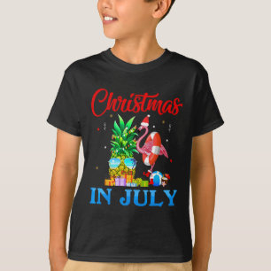 Camiseta Natal Em Julho Abacaxi Árvore De Natal Flamingo Sa