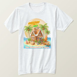 Camiseta Natal em Julho ao Estilo Família