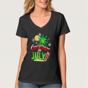 Camiseta Natal Em Julho As Luzes De Natal Da Palma De Árvor