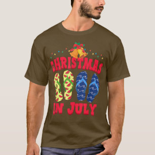 Camiseta Natal Em Julho Chinelos De Férias No Verão